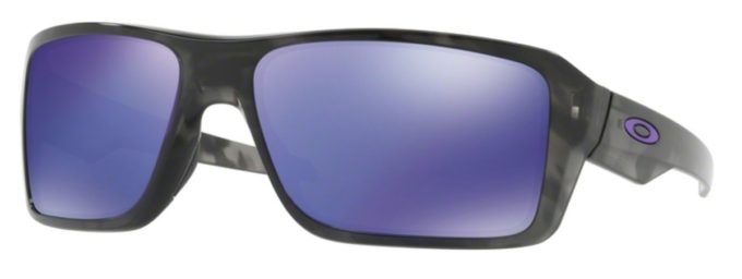 Double Edge OO 9380 Sunglasses 04 Matte Black Tortoise with Violet Iridium Lenses